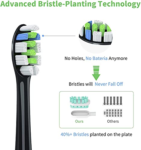 HANNEA® Replacement Toothbrush Heads Compatible for Philips DiamondClean 2020 Edition Fit ProtectiveClean 4300 6100 EasyClean Gum Health HX6064 Black Brush Head 3 PCS HANNEA® Replacement Toothbrush Heads Compatible for Philips DiamondClean 2020 Edition Fit ProtectiveClean 4300 6100 EasyClean Gum Health HX6064 Black Brush Head 3 PCS
